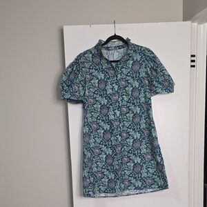 Floral Blue and Green Dress